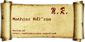 Mathisz Rózsa névjegykártya