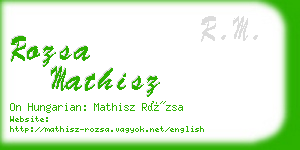 rozsa mathisz business card